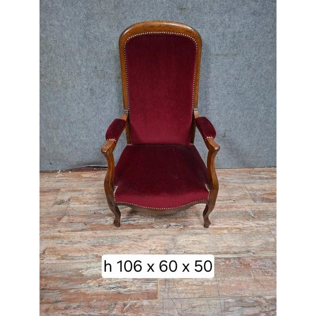 19th Century Voltaire Armchair in Natural Wood For Sale - Image 6 of 7