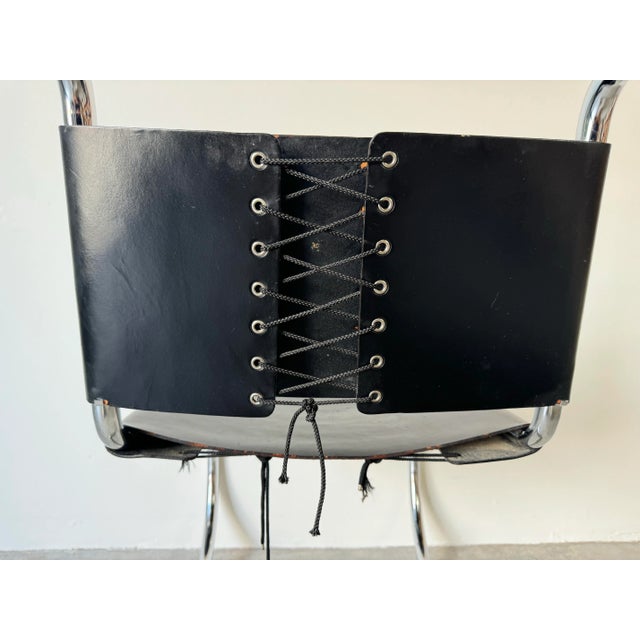 1960's Mies Van Der Rohe Leather Mr10 Chair for Knoll For Sale - Image 11 of 12