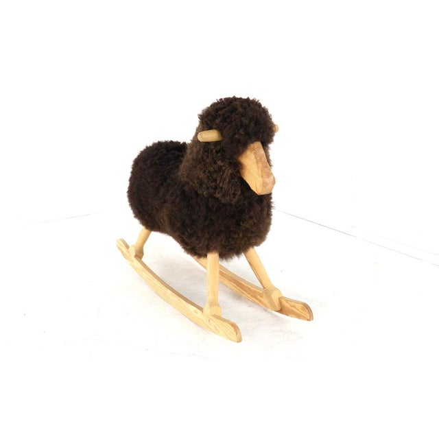 Swing Sheep in Wool from Povl Kjer, Denmark, 1980s For Sale - Image 4 of 14