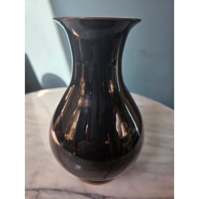 Antique Chinioiserie Brass Vase With Mother of Pearl Inlay For Sale In Indianapolis - Image 6 of 8