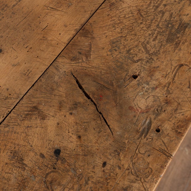 19th Century Rustic French Carpenter's Workbench Console Table For Sale - Image 6 of 16