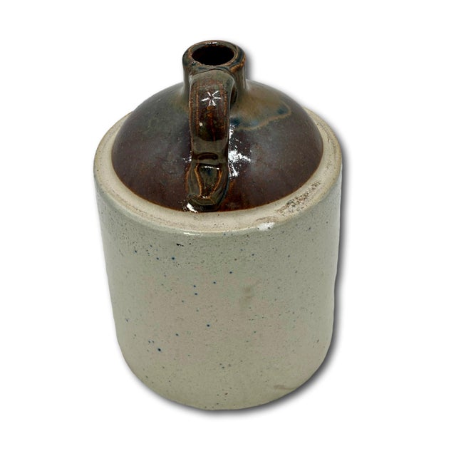 Nice Small Antique 1/2 Gallon Size Stoneware Wholesale Liquor Merchants Jug From Little Falls New York For Sale - Image 17 of 18