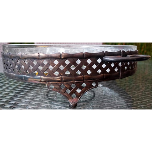 Vintage Crystal and Silver Carved Appetizer Tray, 1920s, Set of 2 For Sale - Image 16 of 18