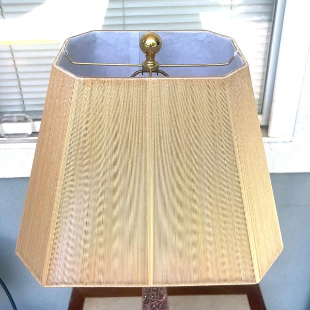 Mid-Century Modern Mid-Century Modern Obelisk Table Lamp With String Shade For Sale - Image 3 of 11