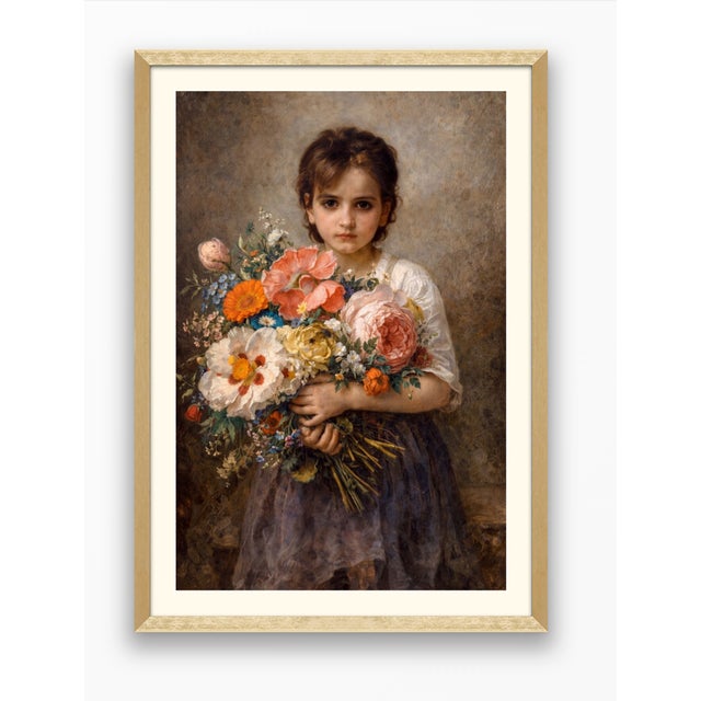 Atelier Aria Lumae Bouguereau and Rachel Ruysch Style Girl With Dutch Golden Age Bouquet Fine Art Gallery Board Print 24 X 36 For Sale - Image 15 of 15