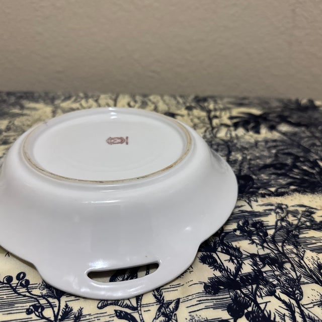 1940s Noritake Hand-Painted Trinket Dish Featuring an Art Deco Floral Tulip Design For Sale - Image 5 of 6