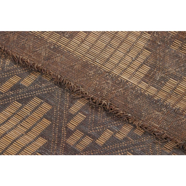 Animal Skin Vintage Tuareg Mat in Brown and Beige With Diamond Geometric Patterns For Sale - Image 7 of 7