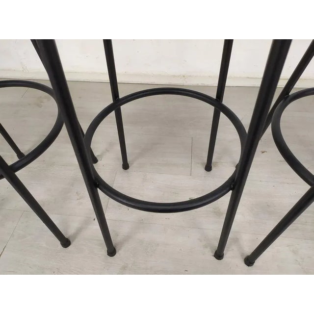 Vintage Black Stools, Set of 3 For Sale - Image 12 of 17