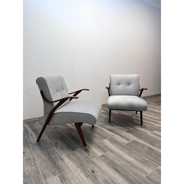 Set of Mid-Century Armchairs, in Restored conditions. Designed 1950 to 1959