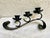 Mid-Century Handmade Black Iron 3 Flowers Candleabra With Scrolled Legs For Sale - Image 4 of 10