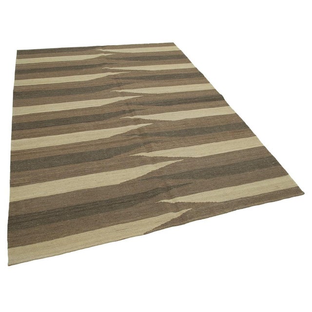 Modern flatweave kilims, designed to bring a fresh, contemporary vibe to any room. These rugs combine traditional...