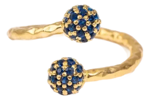 Mystic Duo Sapphire Gold Adjustable Ring, Size 8