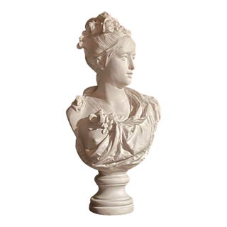 Mid 19th Century Plaster Bust of a Young Lady by A. Carrier Belleuse For Sale