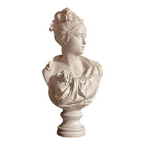 Mid 19th Century Plaster Bust of a Young Lady by A. Carrier Belleuse