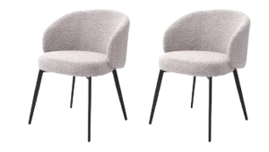 Set of Grey Loy Bouclé Dining Chair by Pacific Compagnie Collection