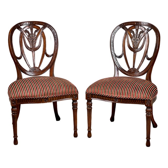 Vintage Pair Wheel Back Side Chairs by Ardley Hall For Sale