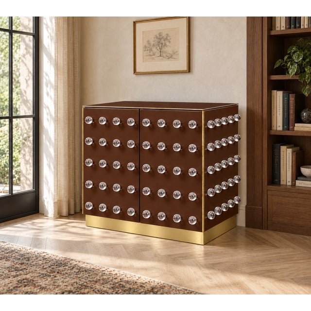Brown Chocolate Murano Glass 90-Sphere Cabinet on Brass Plinth from Justfurnituress SRL For Sale - Image 8 of 9