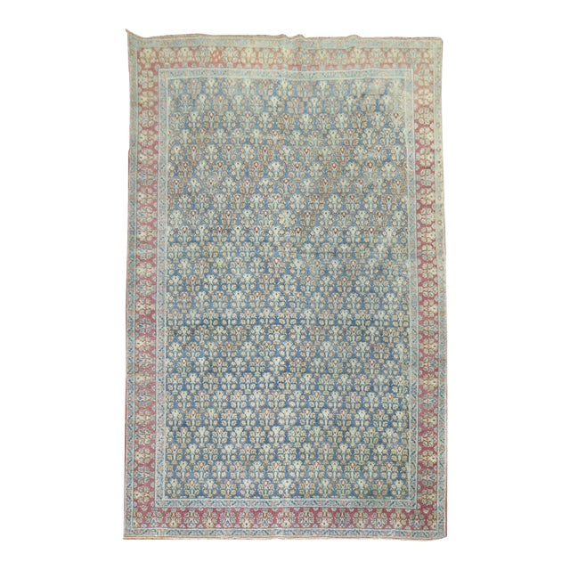 Denim Blue Antique Persian Joshegan Rug, Early 20th Century - 6'9" x 10' For Sale