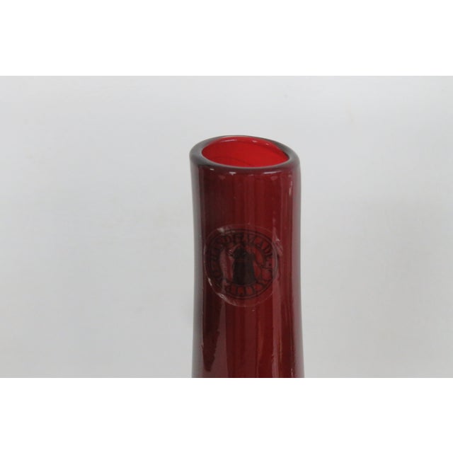 Ruby Red Teardrop Art Glass Vase Hand Blown Mid Century Modern Style 5083b For Sale In Miami - Image 6 of 13