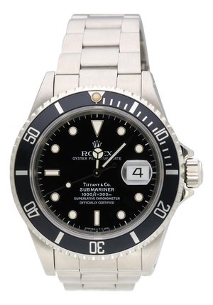 1990s Rolex Submariner Tiffany & Co Dial 16610 Steel Automatic Date Watch