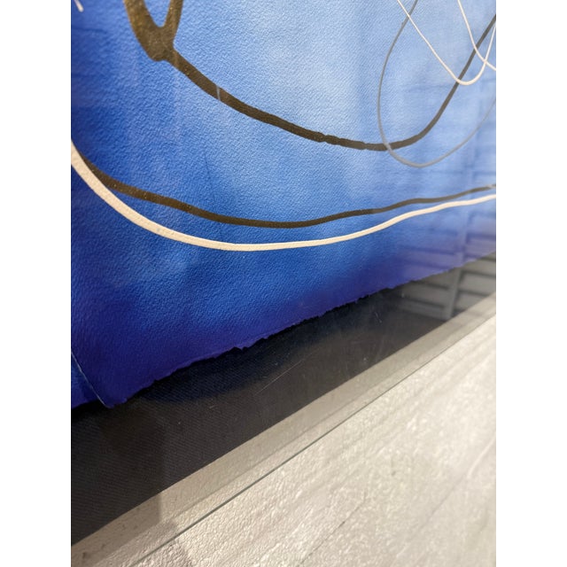 Large Scale Abstract Acylic on Paper Art Encased in Plexiglass, Signed by Artist For Sale - Image 13 of 17