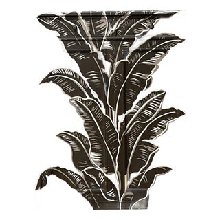 Vintage Banana Leaf Hand Painted Cabinet For Sale