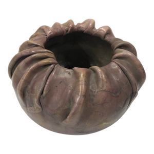 1990s Blush Raku Ceramic Vessel by Doris Miller