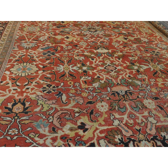 Red Antique Persian Mahal Rug - 12' x 17'7" For Sale - Image 8 of 10