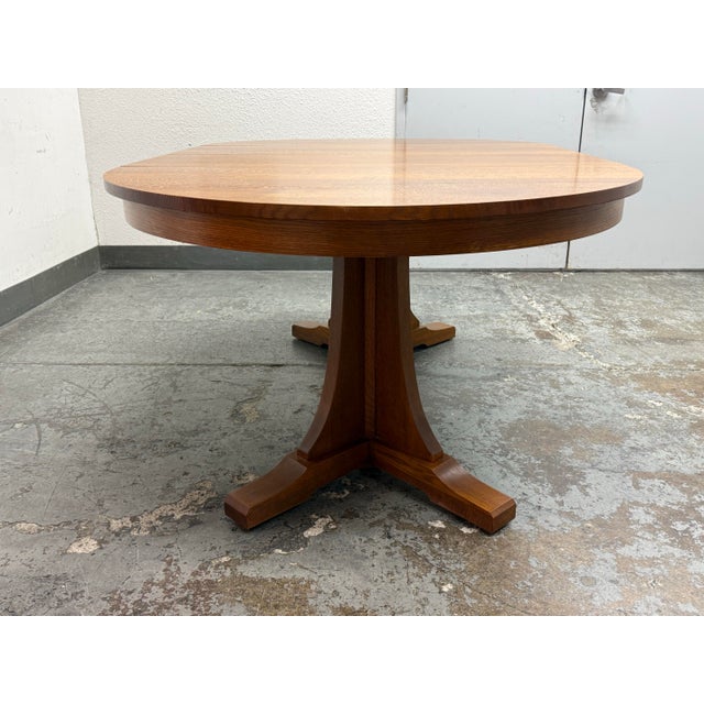 Stickley Furniture Pedestal Extension Dining Table, 46 Inches For Sale In San Francisco - Image 6 of 12
