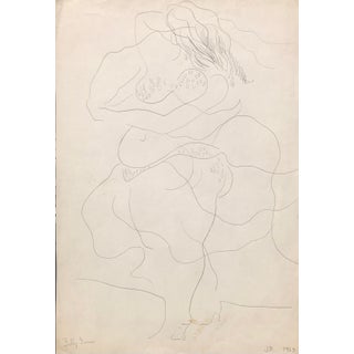 1963 James Bone Mid-Century Belly Dancer Figurative Drawing For Sale