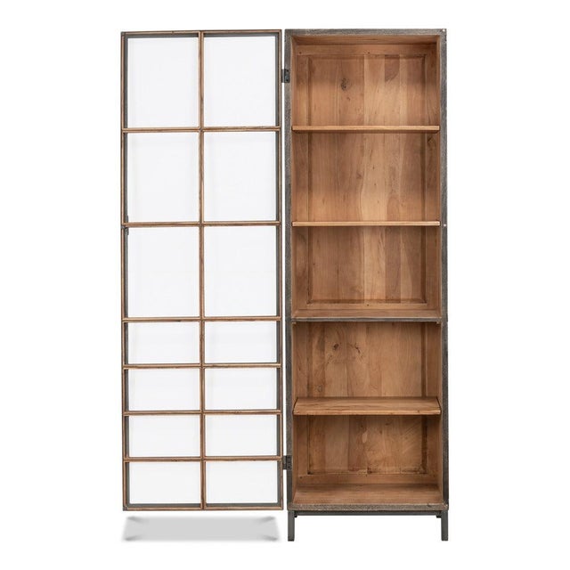 Industrial Glazed Display Cabinet, Left-Opening For Sale - Image 4 of 10