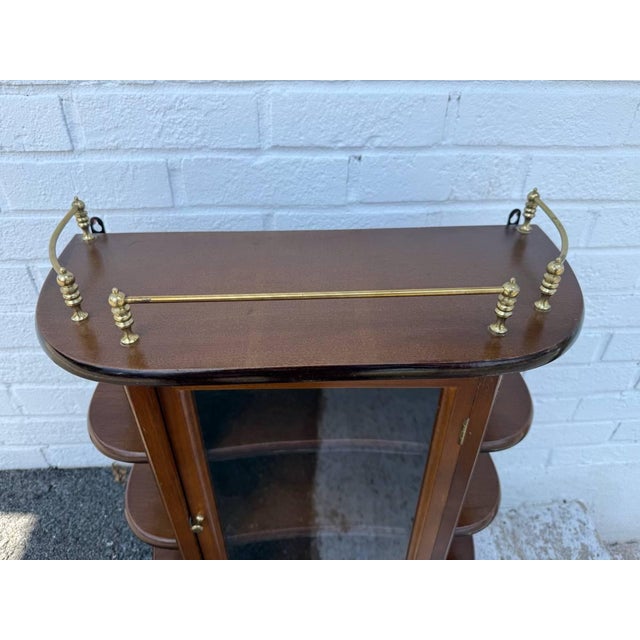 Vintage Wooden Display Hanging Cabinet With Glass Door For Sale In Washington DC - Image 6 of 15