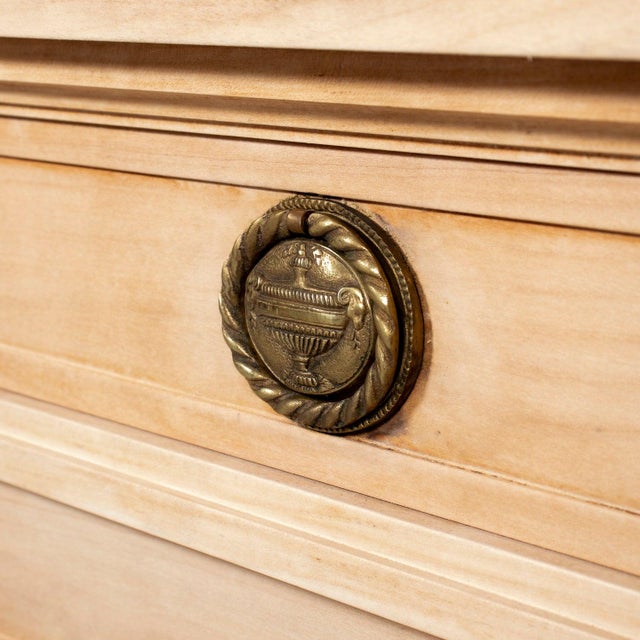 Antique French Louis XVI Style Bleached Cherrywood Enfilade Buffet For Sale - Image 13 of 18