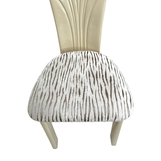 Italian Cream Lacquered High-Back Dining Chairs (Set of 6) – In the Style of Pietro Costantini For Sale - Image 4 of 11