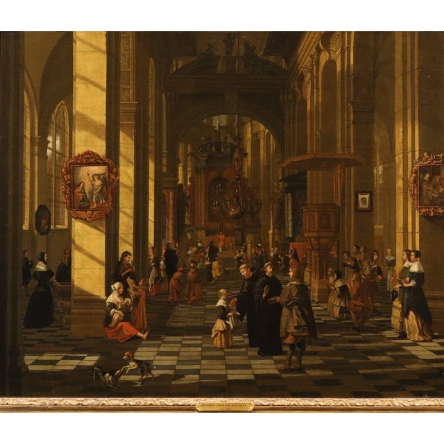 Hendrick corneliszoon van vliet (delft, 1612 – delft, 1675) interior of a flemish church oil on canvas (75 x 89 cm -...