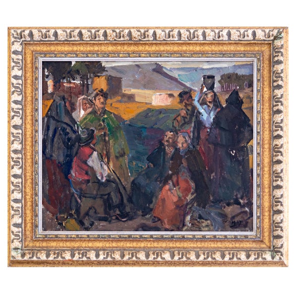 Agostinho Mello Junior, Modernist Composition, 20th Century, Oil on Canvas For Sale