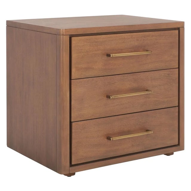 Not Yet Made - Made To Order Rosey 3 Drawer Wood Nightstand - Brown For Sale - Image 5 of 11