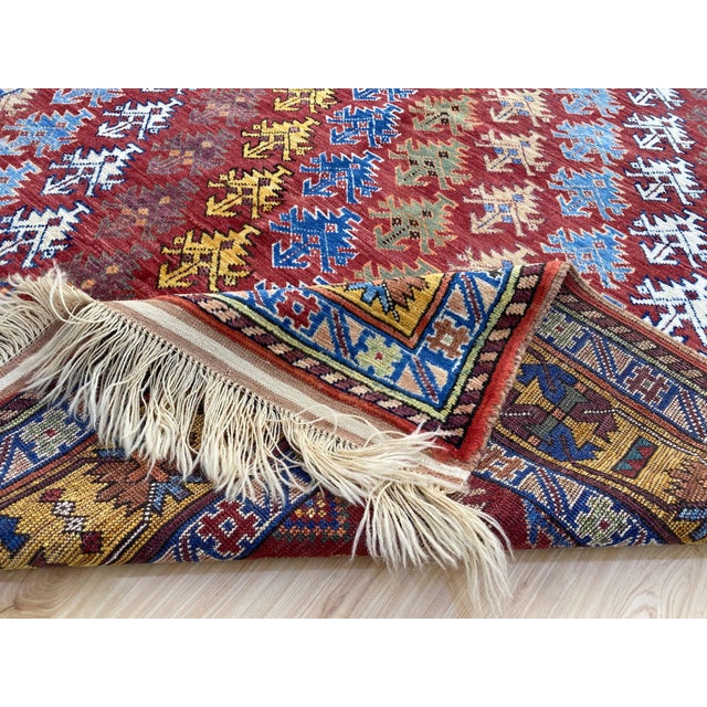 Vintage Shirvan Wool Rug, Red Floral Sprig For Sale - Image 11 of 12