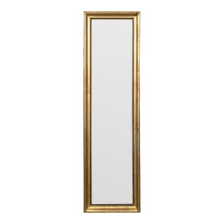 French Turn of the Century 1900s Narrow Giltwood Split Mirror with Molded Frame For Sale