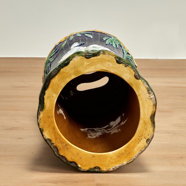 Antique English Majolica Garden Seat or Stand For Sale - Image 9 of 12