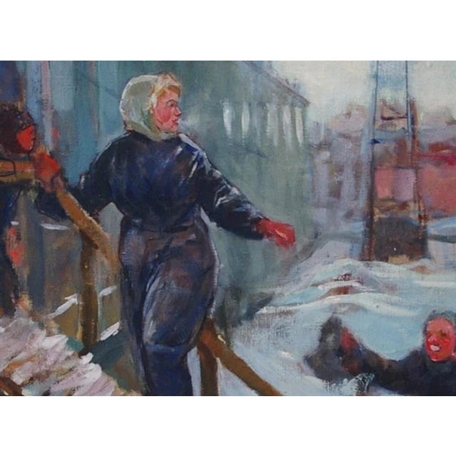 Soviet Industrial Landscape Oil Painting, Ukrainian Art, 1970s 67-90 For Sale - Image 6 of 6