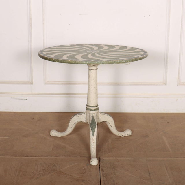 Wood English Painted Tripod Table For Sale - Image 7 of 7