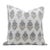 Fabdivine Floral Block Print Pillow Cover 14x20 Inch Off-White Linen-Mor Mukut For Sale
