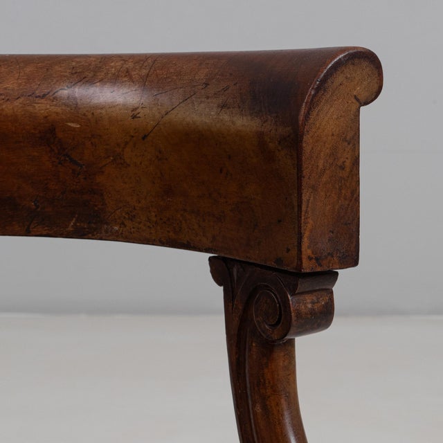 Brown 19th Century French Empire Style Tub Chair In Original Patina For Sale - Image 8 of 18