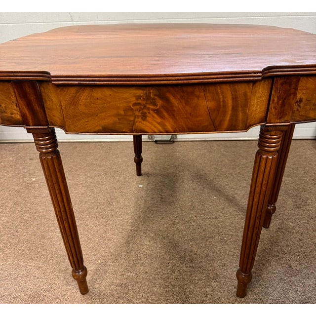 Early 19th Century Antique American Early 19th Century Mahogany Sheraton Card or Game Table For Sale - Image 5 of 11