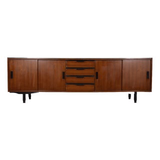 Vintage Italian Sideboard in Wood and Glass, 1960s For Sale