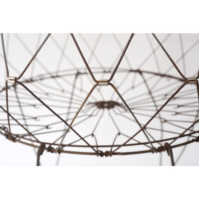 Metal Vintage Collapsible Metal Wire Laundry Basket For Sale - Image 7 of 15
