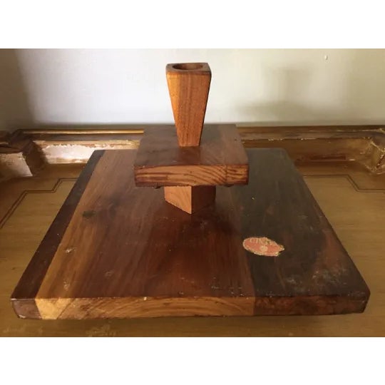 1980s Wooden Walnut Lazy Susan For Sale - Image 4 of 4