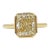 Gia 3 Carat Yellow Diamond Radiant Bezel Prong Ring in 18k Yellow Gold, Size 6.75 For Sale