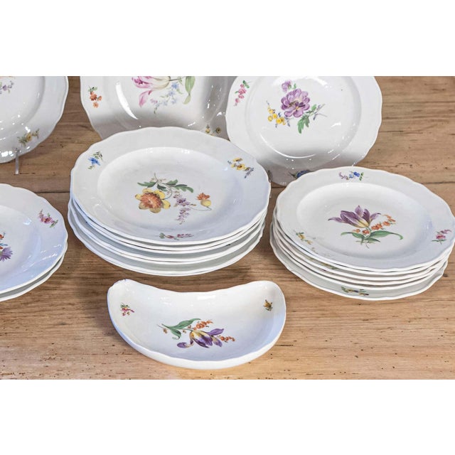 19th Century 19th Century German Meissen Porcelain Dinner Service with Floral Decor - 24 Pieces For Sale - Image 5 of 5